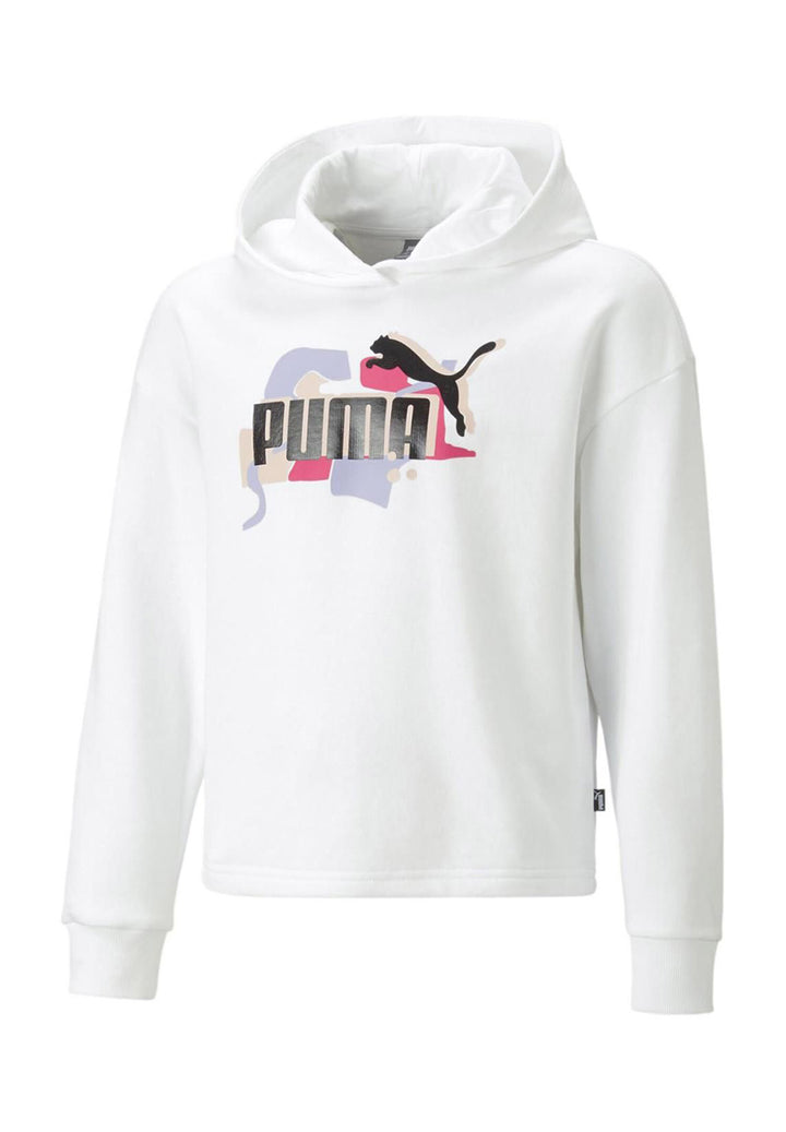 Sudadera con capucha blanca para niña