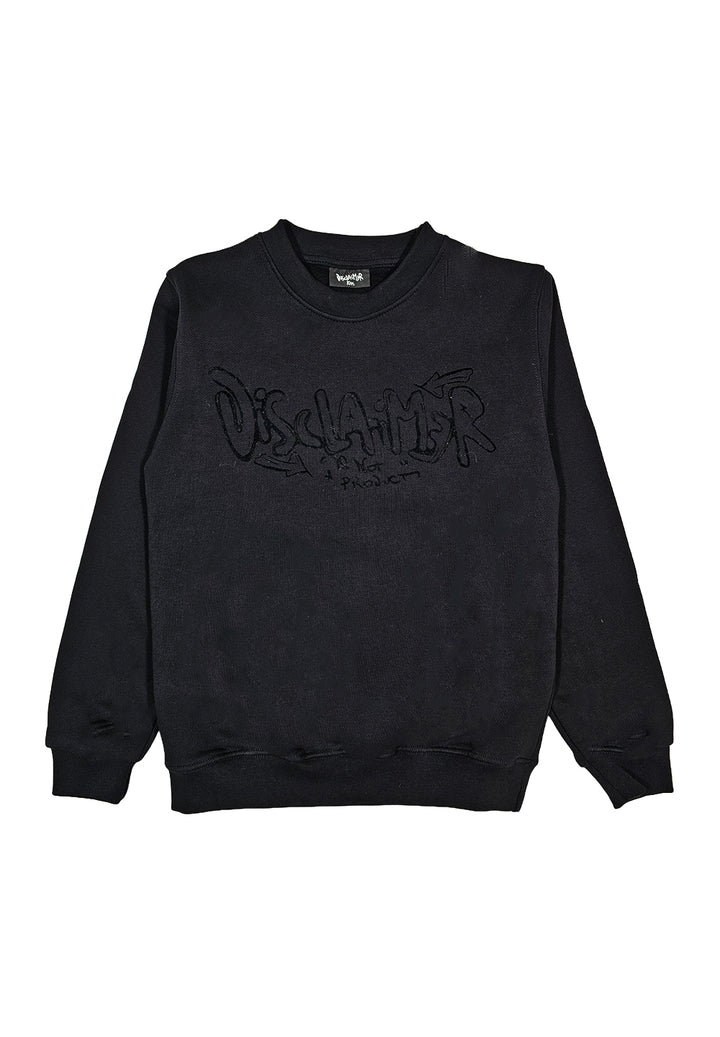 Sudadera de cuello redondo negra para niño