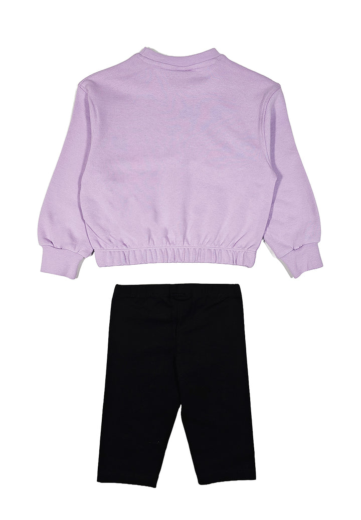 Completo felpa lilla-nero per bambina - Primamoda kids