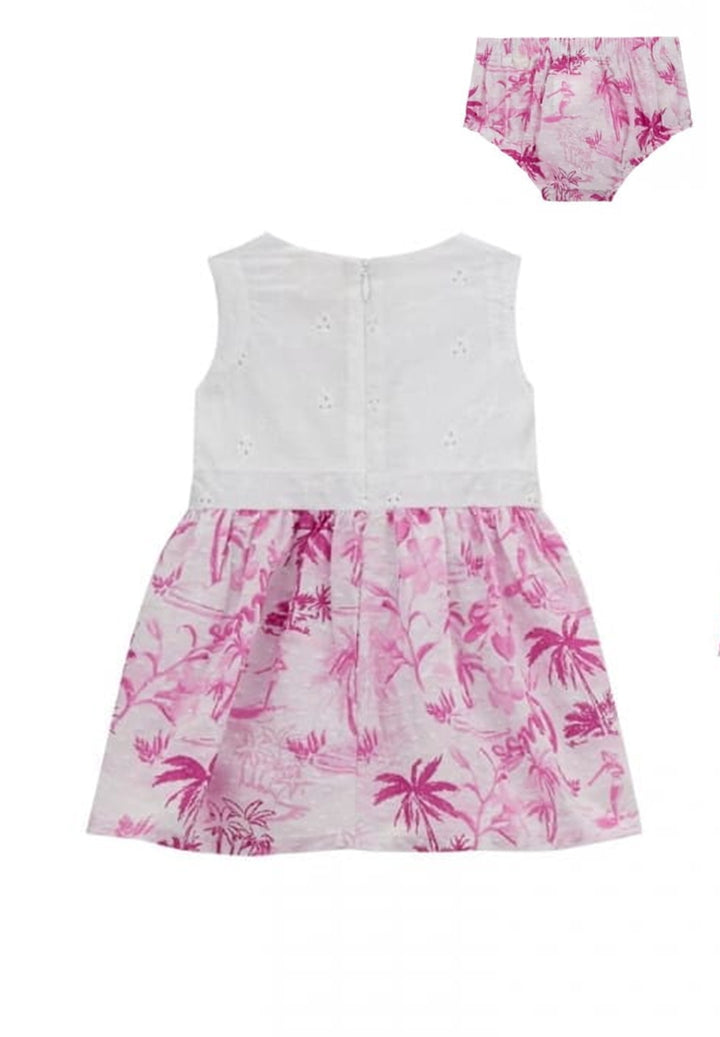 White and fuchsia dress for baby girl