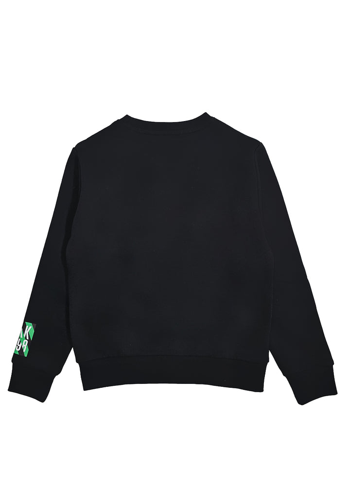 Sudadera negra de cuello redondo para niño