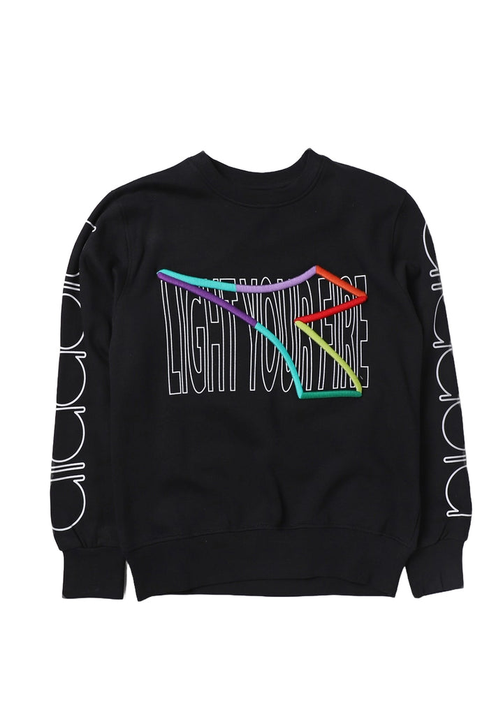 Sweat-shirt noir à col rond pour enfant