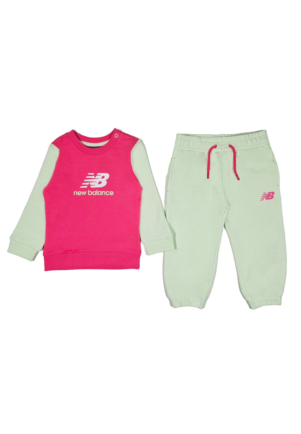 Conjunto de sudadera fucsia y verde para niña
