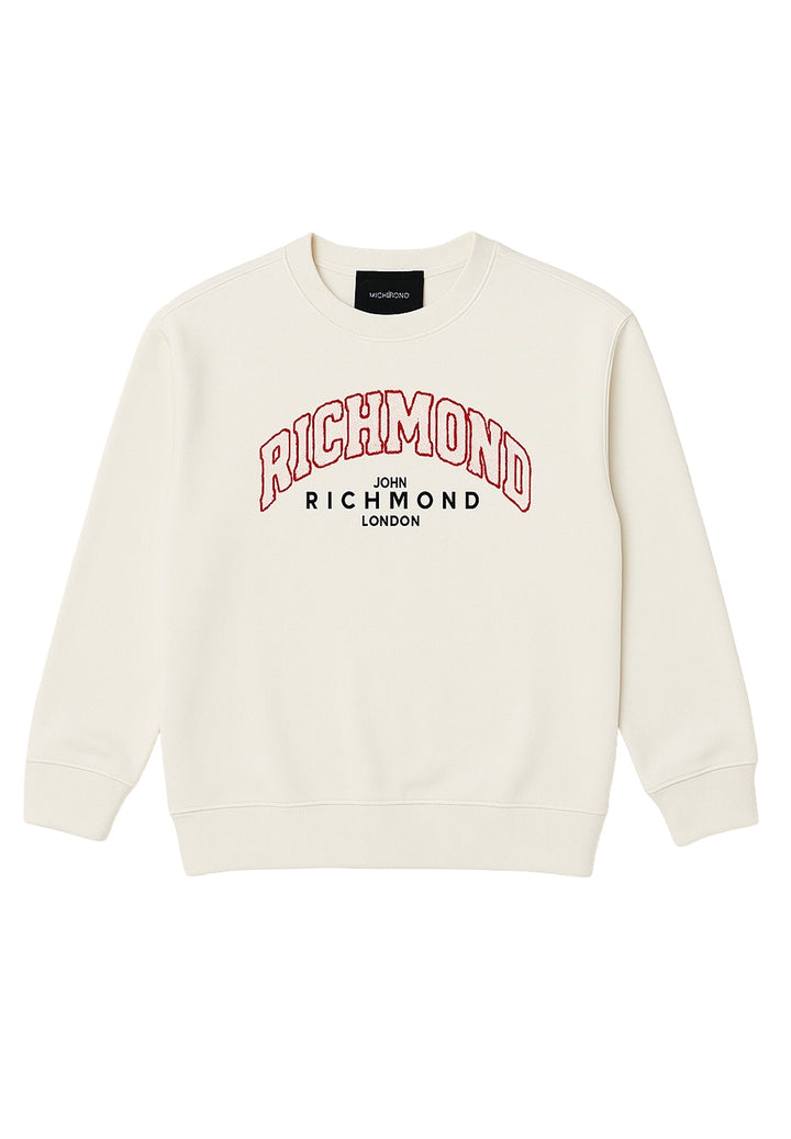 Weißes Sweatshirt mit Rundhalsausschnitt für Jungen