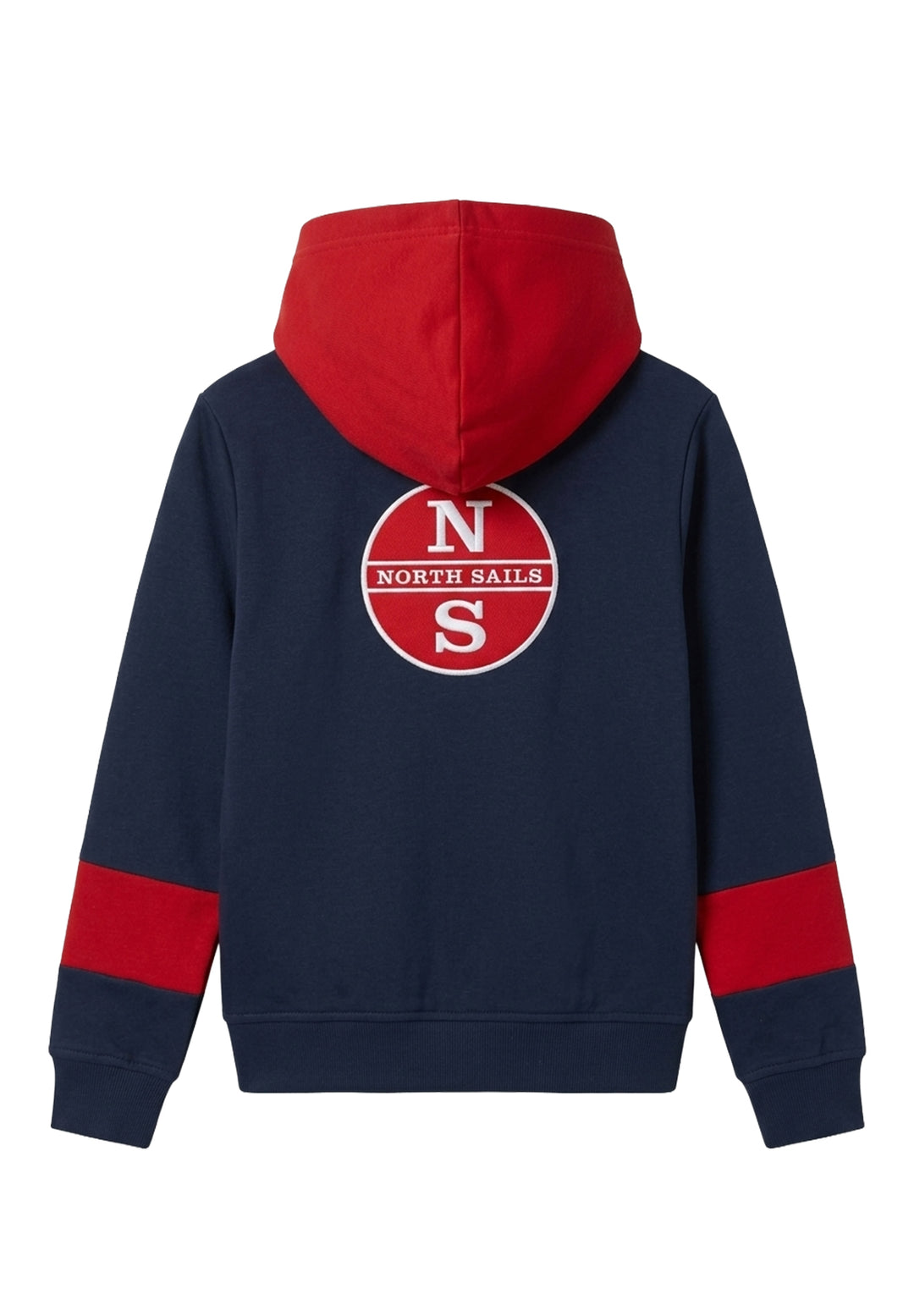 Blue and red zip-up sweatshirt for baby