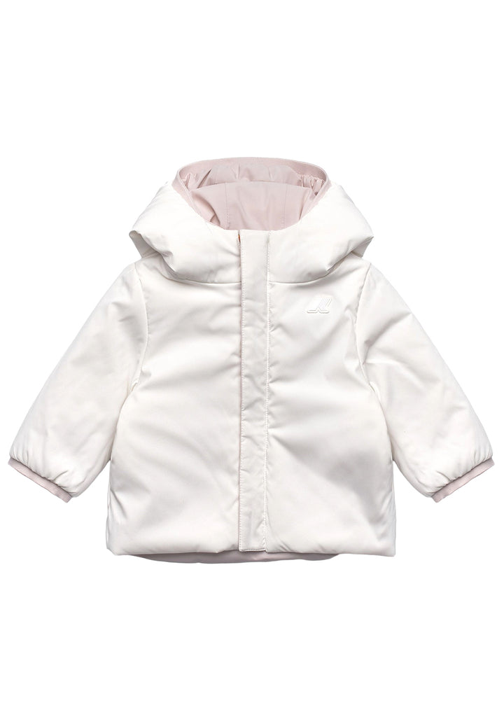 Reversible pink-white jacket for baby girl