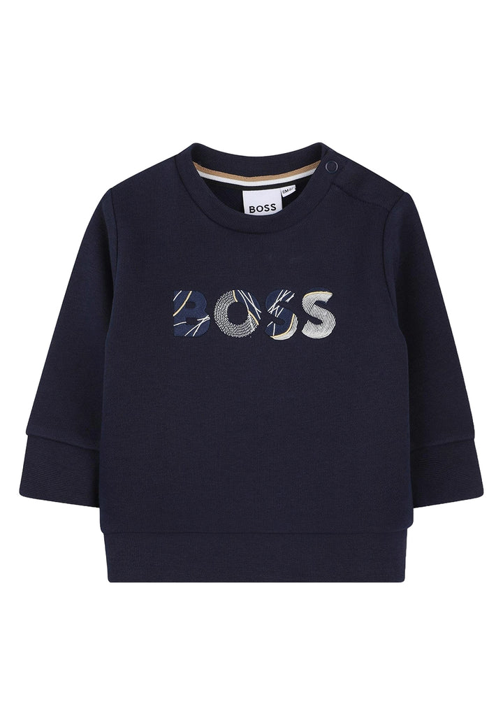 Marineblaues Rundhals-Sweatshirt für Neugeborene