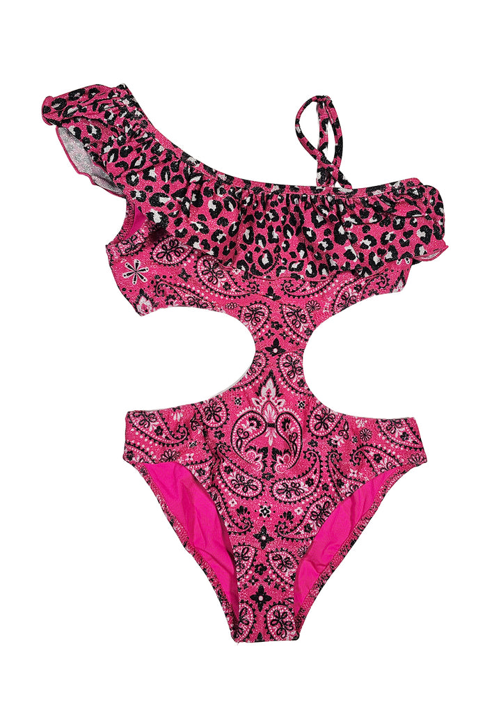 Costume monokini fuxia per bambina - Primamoda kids