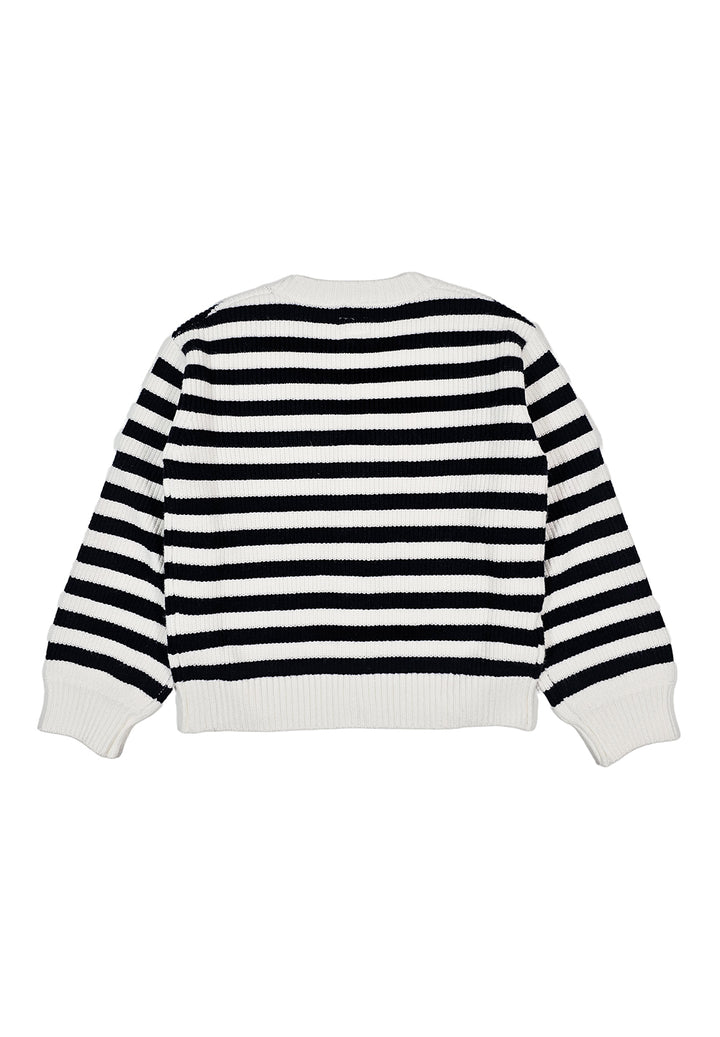 Cárdigan blanco y azul para niña