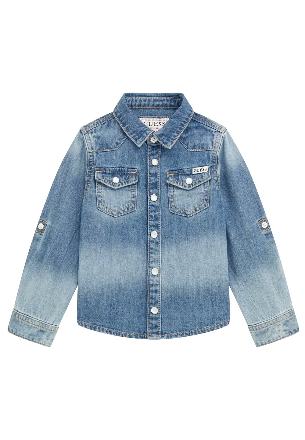 Chemise en jean bleu pour nouveau-nés