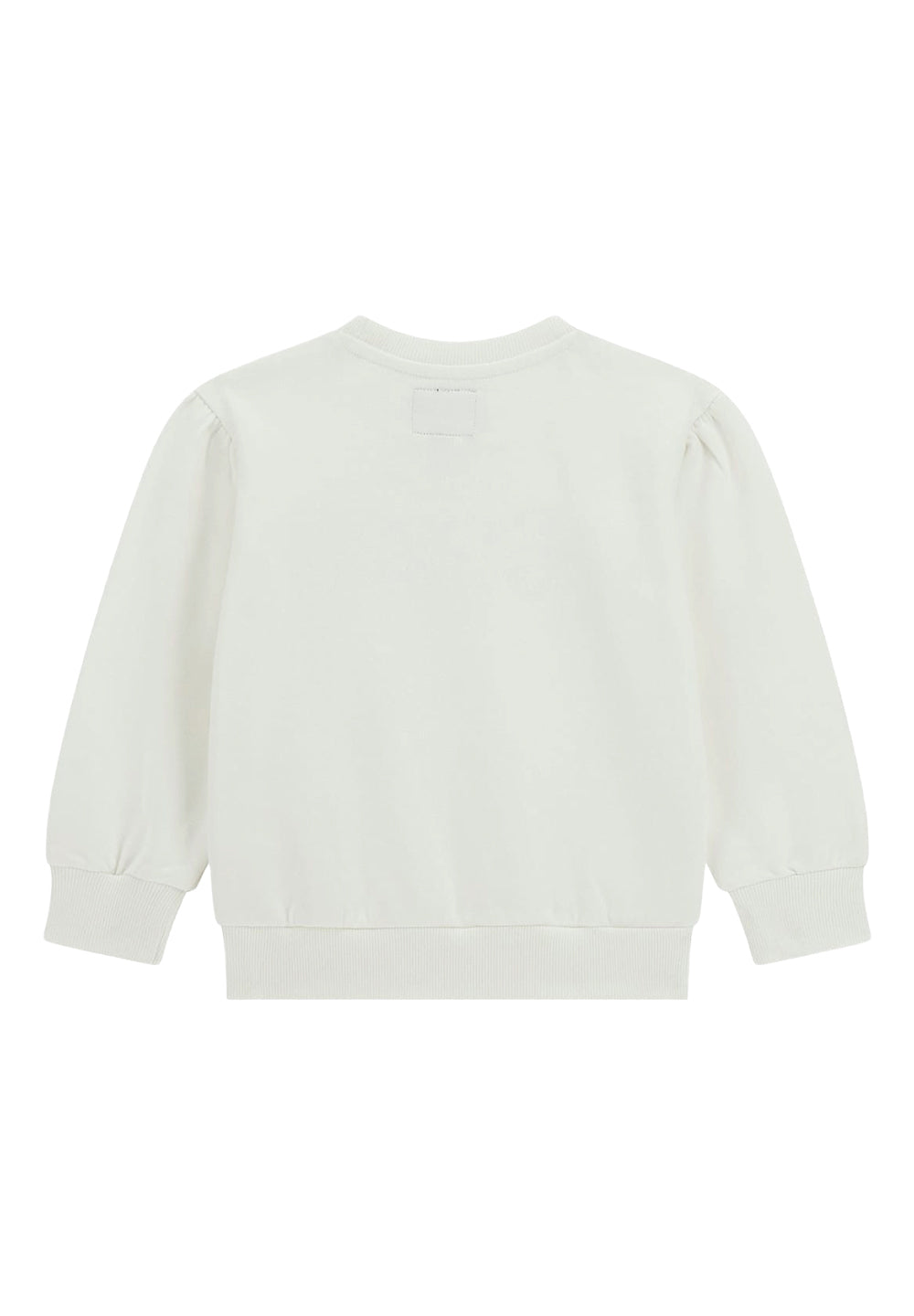 Sudadera de cuello redondo blanca para bebé niña