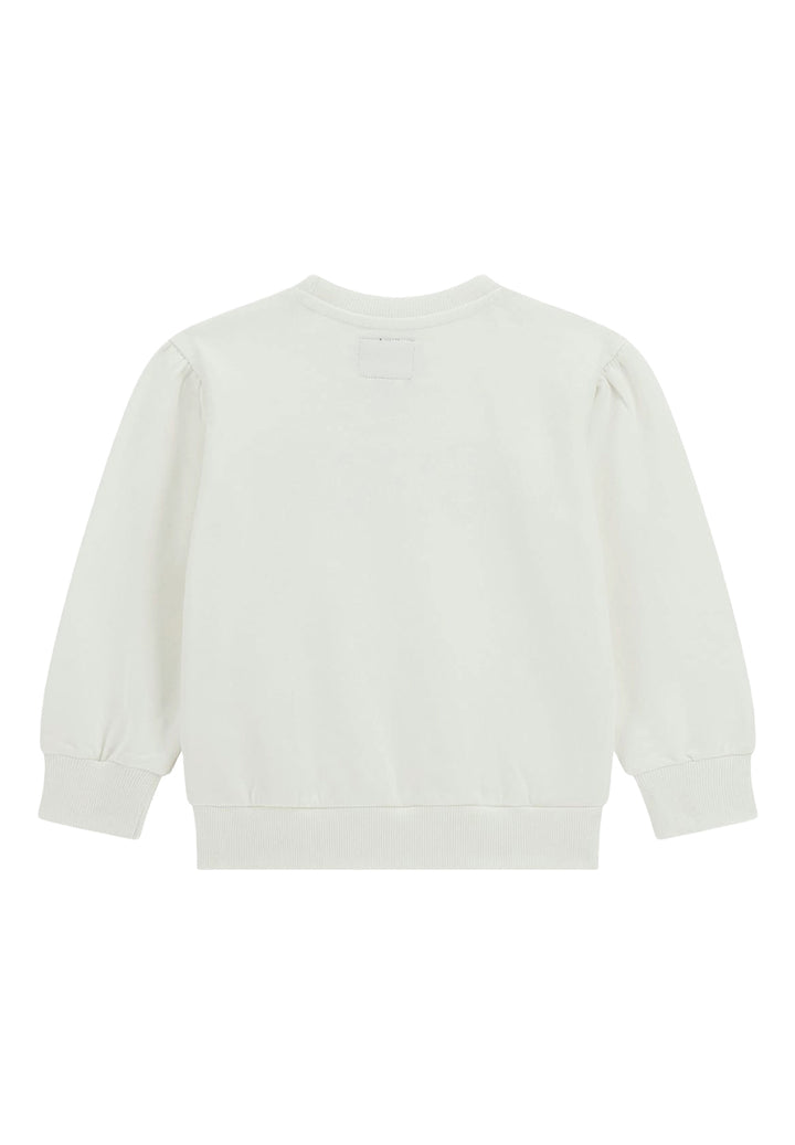 Sudadera de cuello redondo blanca para bebé niña