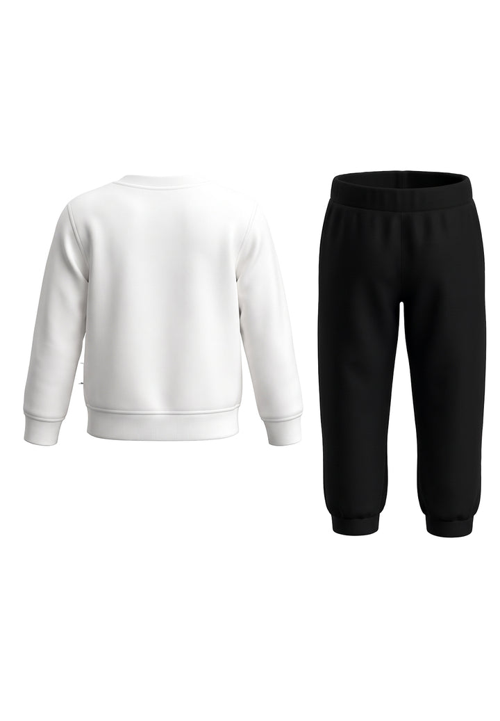 Schwarz-weißes Sweat-Set für Mädchen