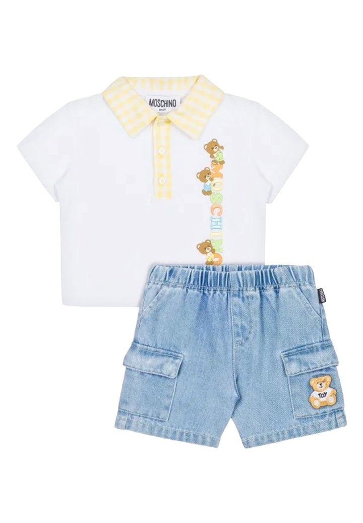 White and blue outfit for a baby boy