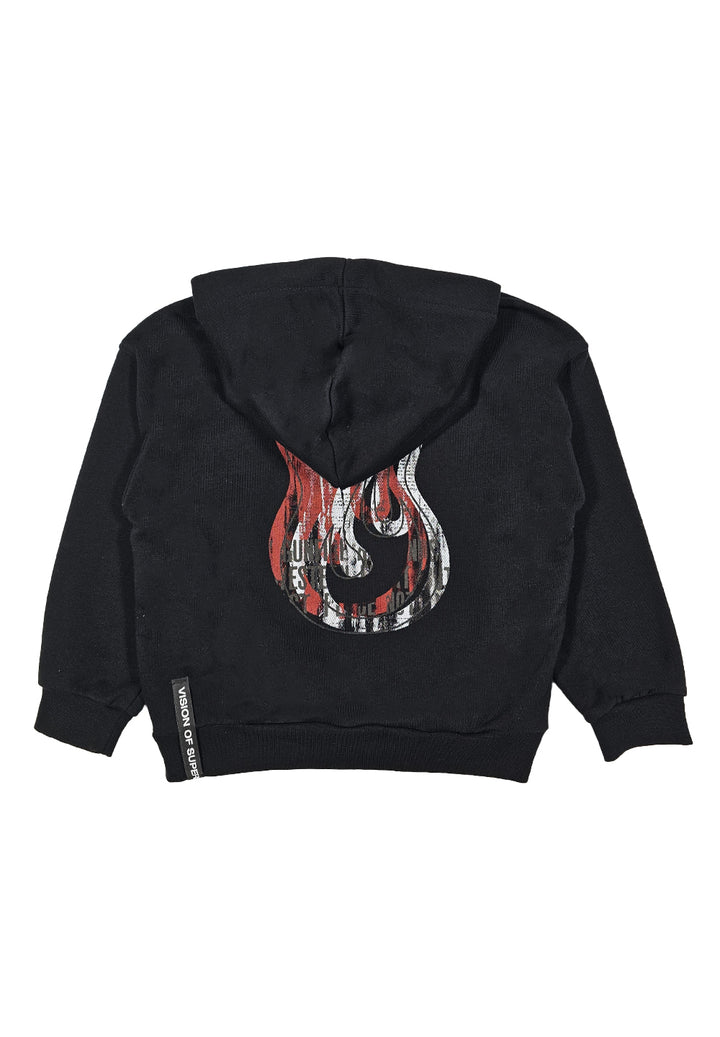 Sudadera negra con cremallera para niño