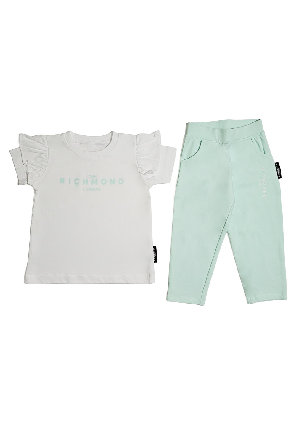 Ensemble blanc et vert pour nouveau-né fille