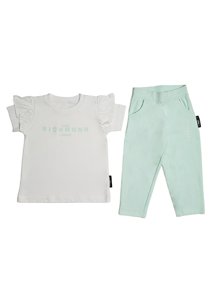 Ensemble blanc et vert pour nouveau-né fille