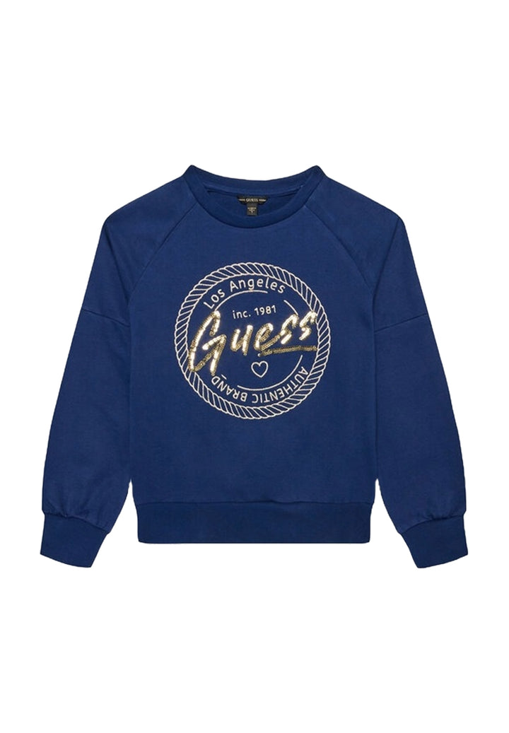 Blaues Rundhals-Sweatshirt für Mädchen