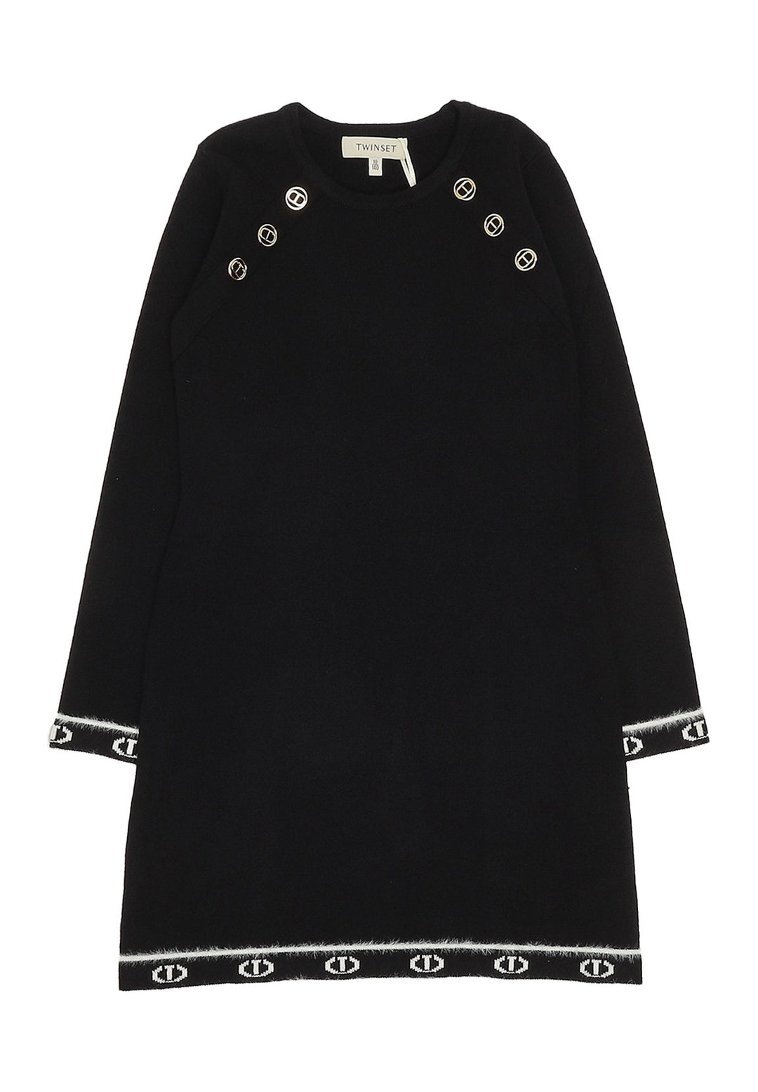 Vestito in maglia nero per bambina