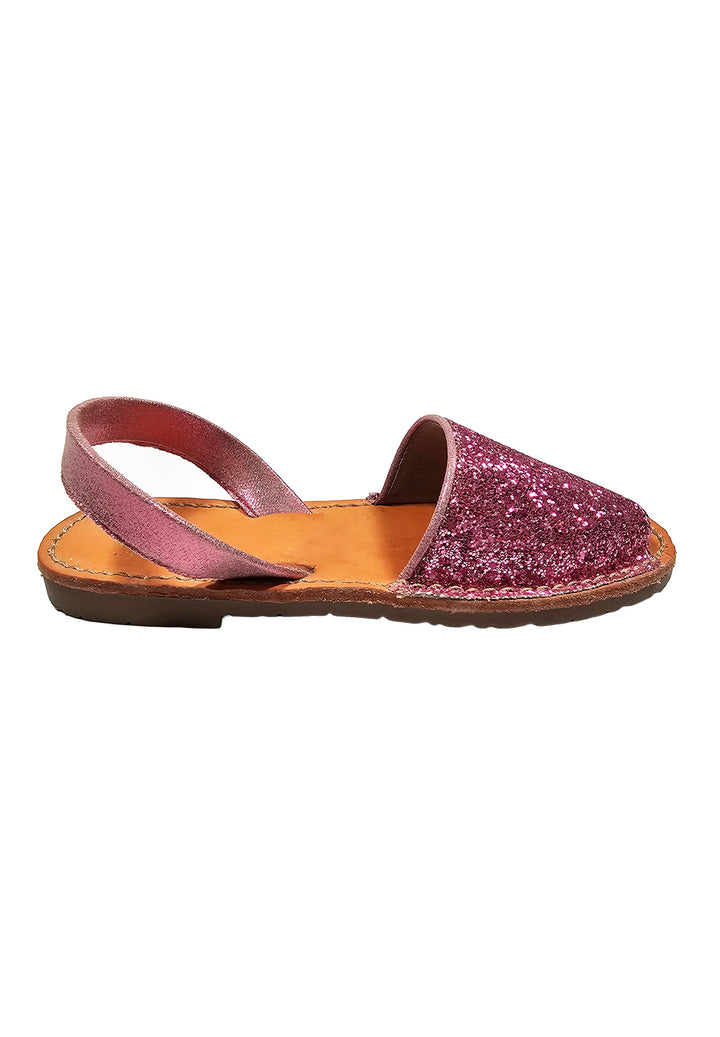Sandalias de purpurina rosa para niña