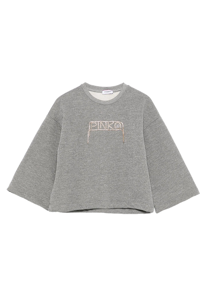 Sweat-shirt ras du cou gris pour fille