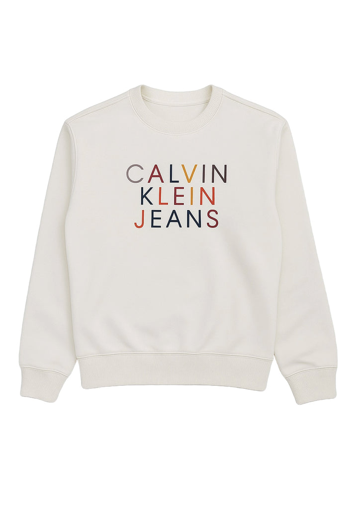 Weißes Sweatshirt mit Rundhalsausschnitt für Jungen