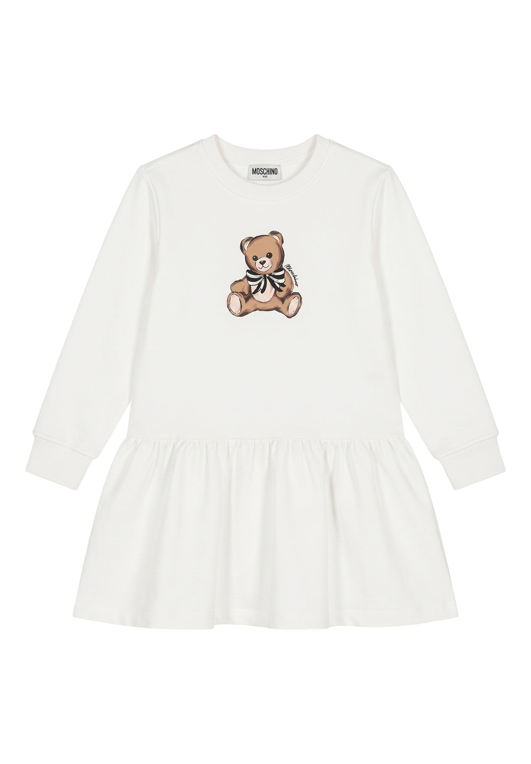 White sweatshirt dress for baby girl