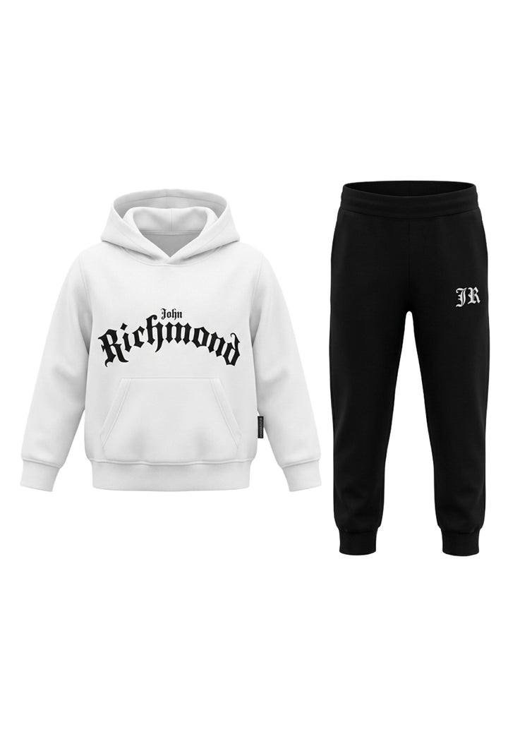 Conjunto de sudadera blanco y negro para niño