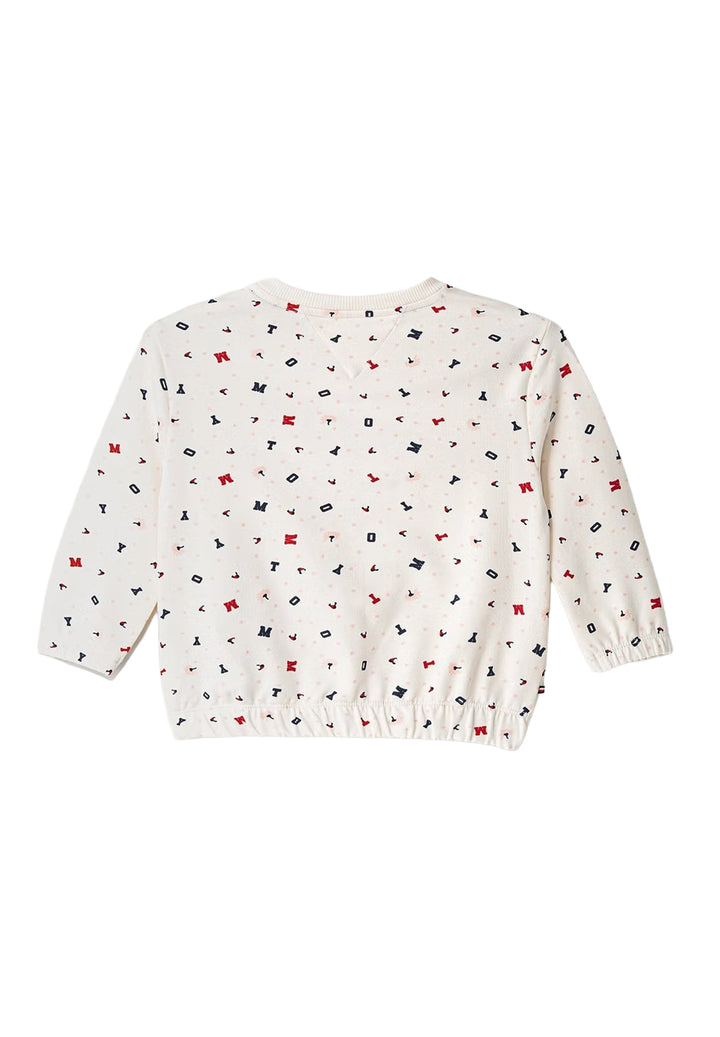 Cremefarbener Rundhals-Pullover für Baby-Mädchen