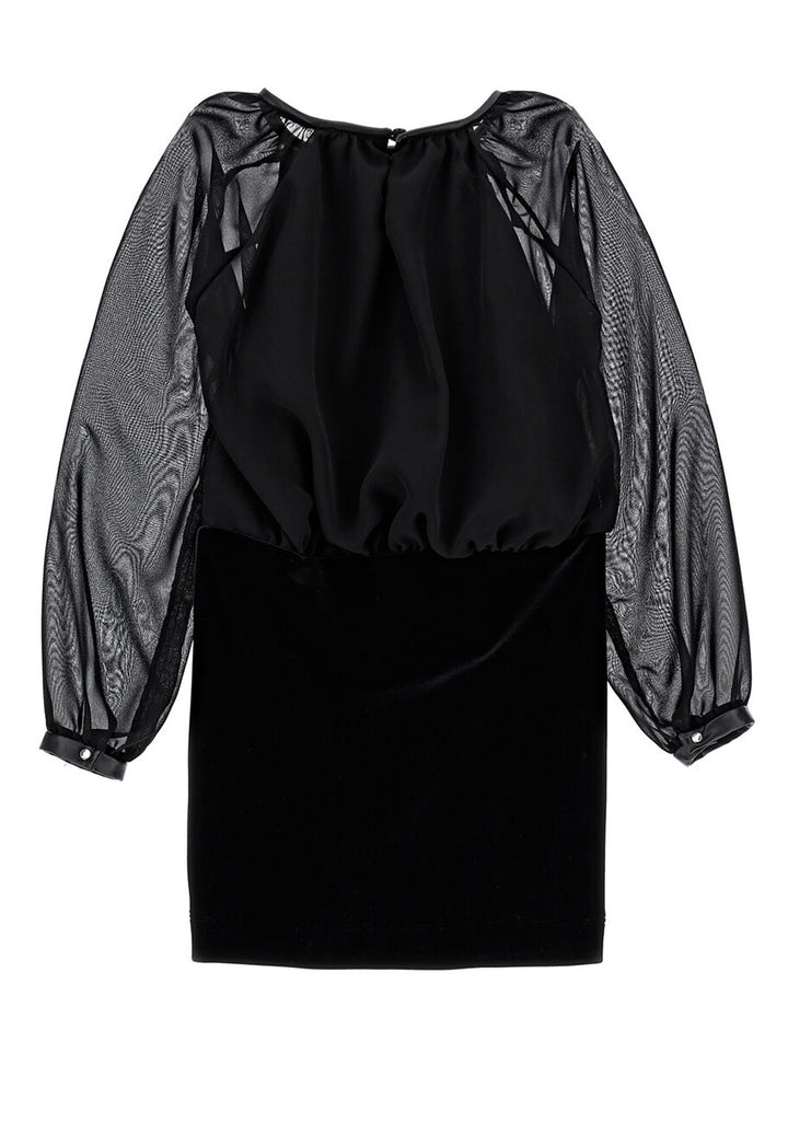 Robe en chenille noire pour fille