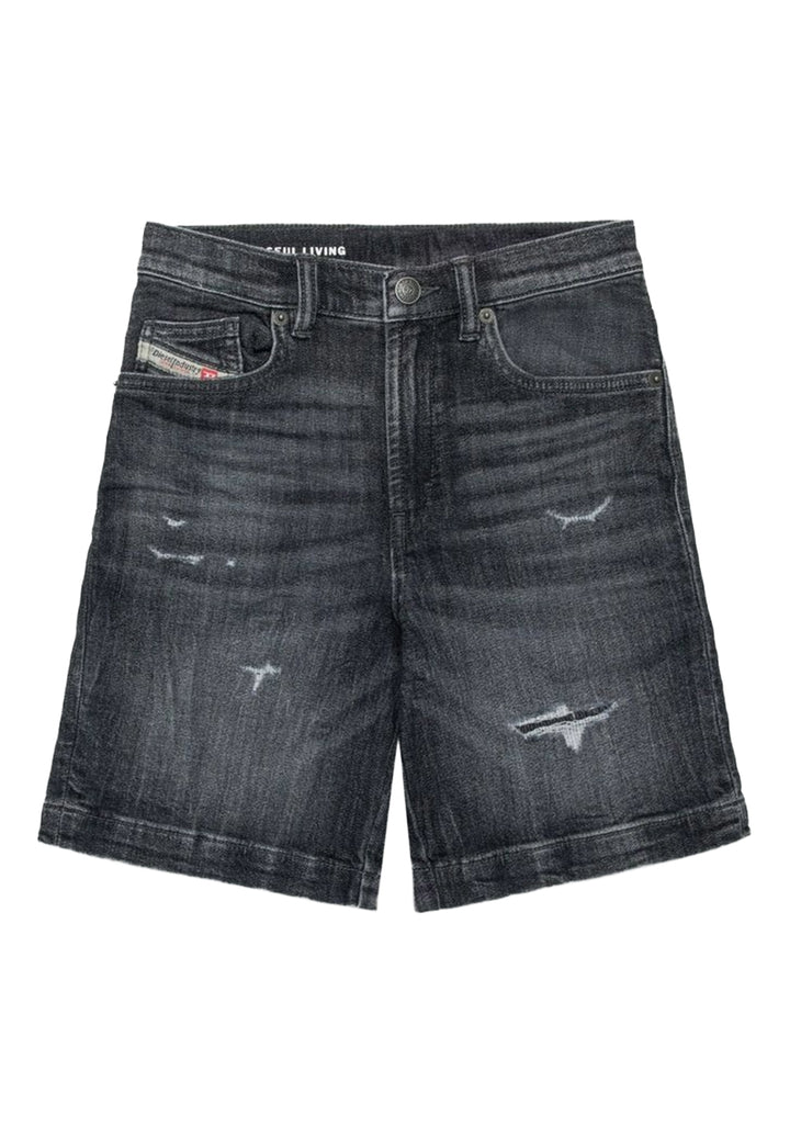 Black denim bermuda shorts for boys