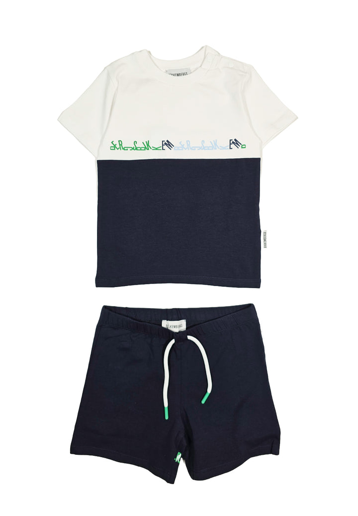 Completo bianco-blu per bambino - Primamoda kids