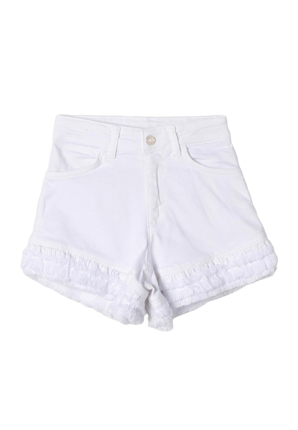 Short en jean blanc pour fille
