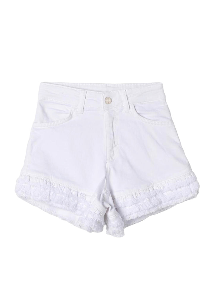 Short en jean blanc pour fille
