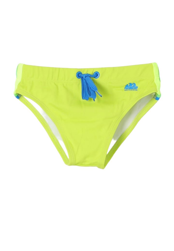 Bañador tipo slip amarillo flúor para niño