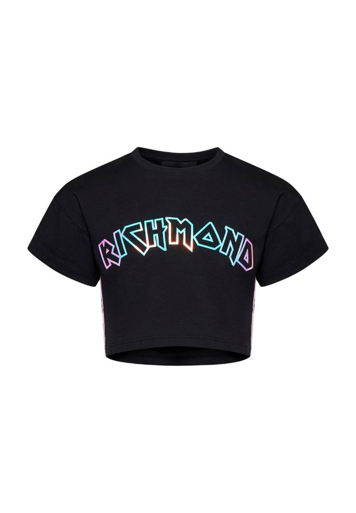 Camiseta negra corta para niña
