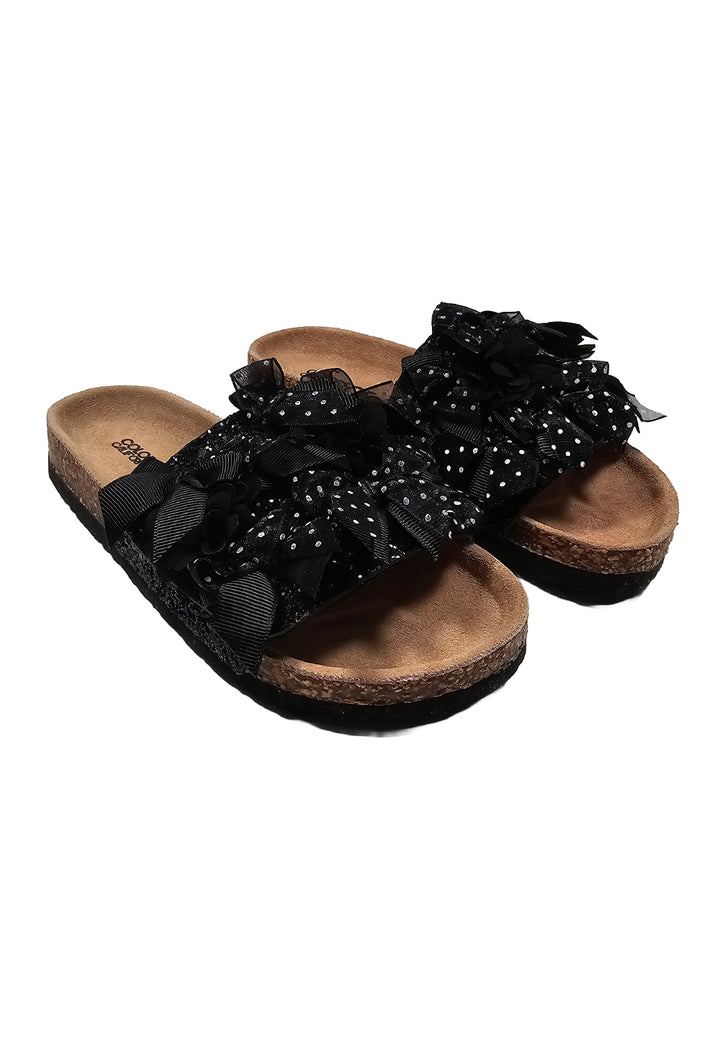Schwarze Glitzersandalen für Mädchen