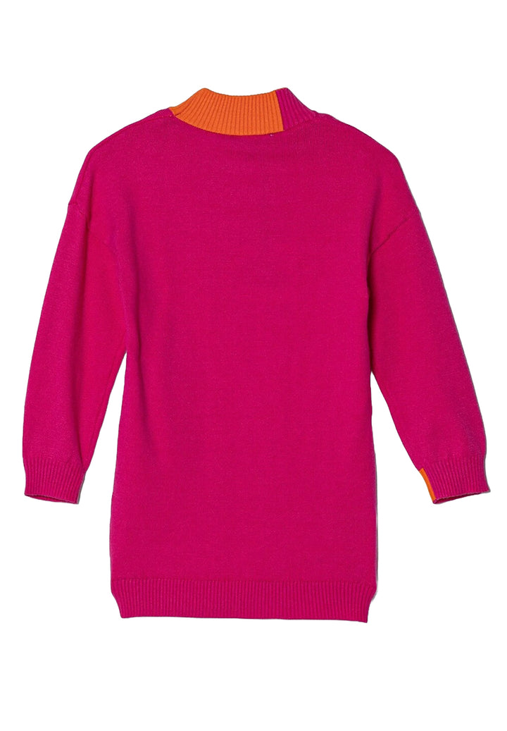 Robe en tricot fuchsia pour fille