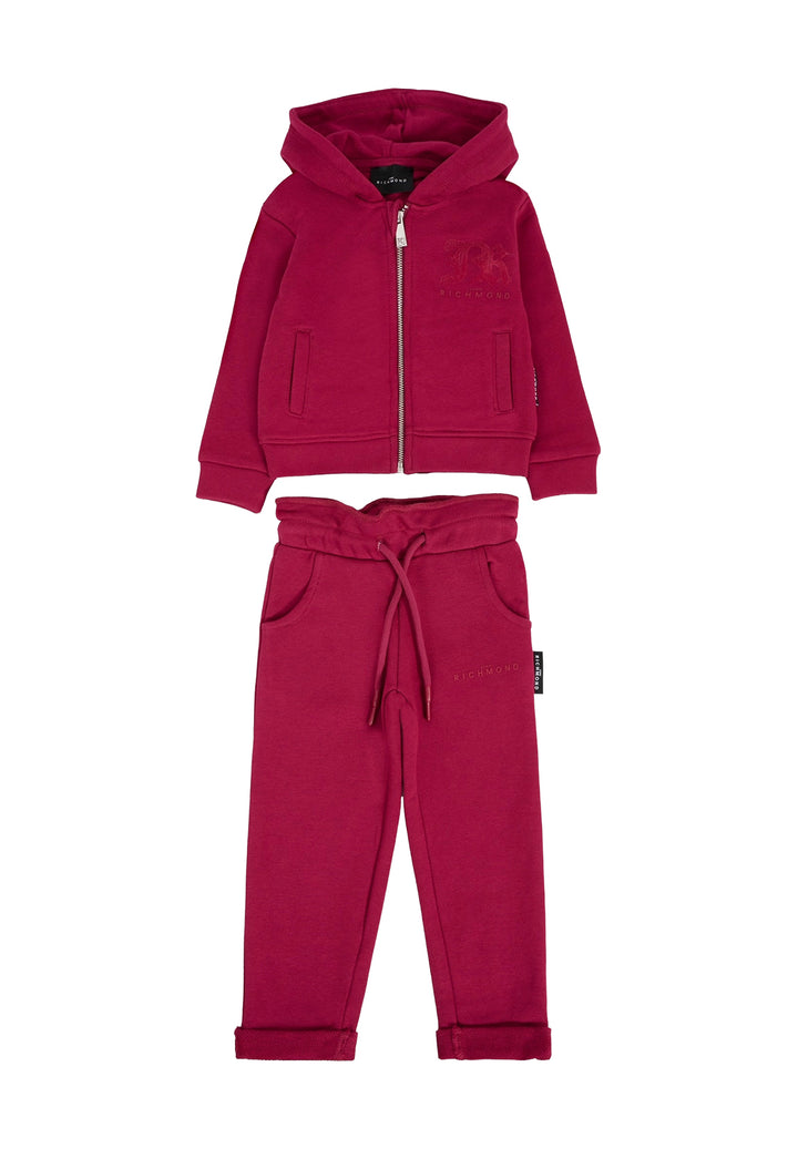 Fuchsia sweatshirt set for baby girl