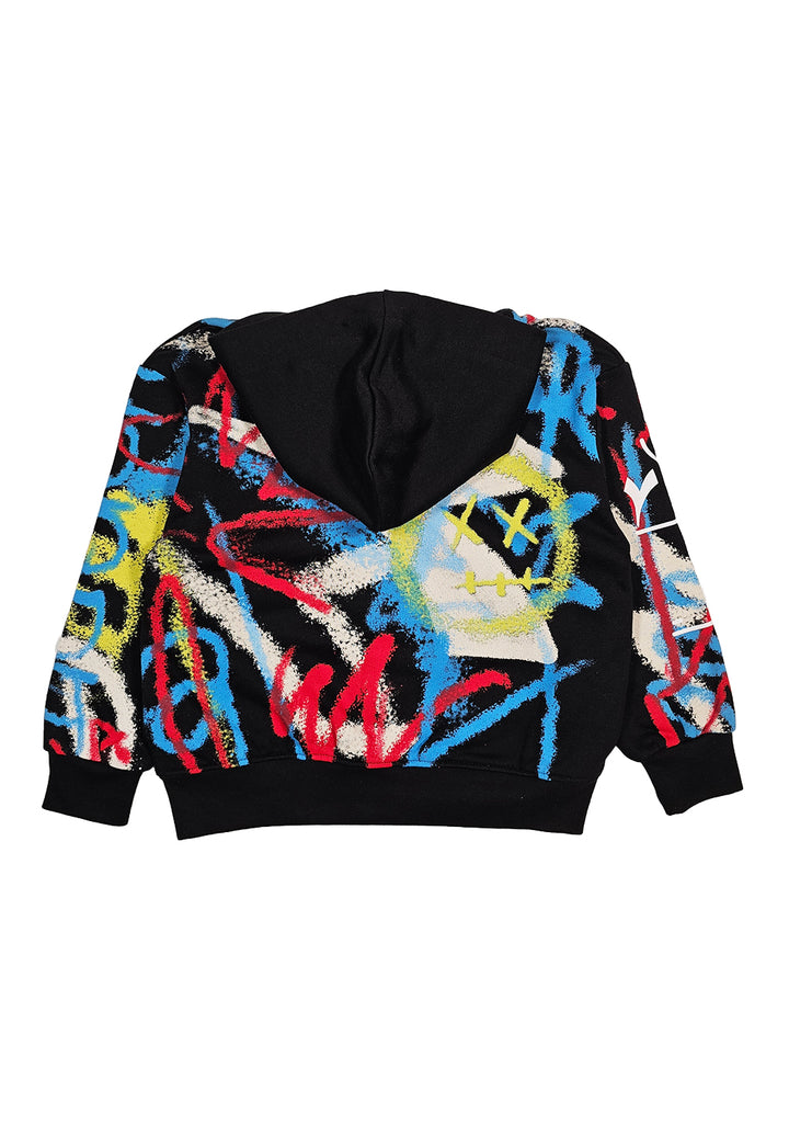 Felpa zip nera per bambino - Primamoda kids