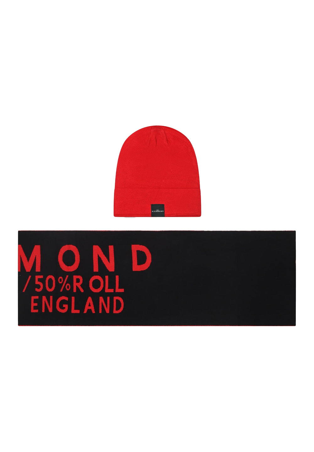 Set de gorro y bufanda rojos para niño