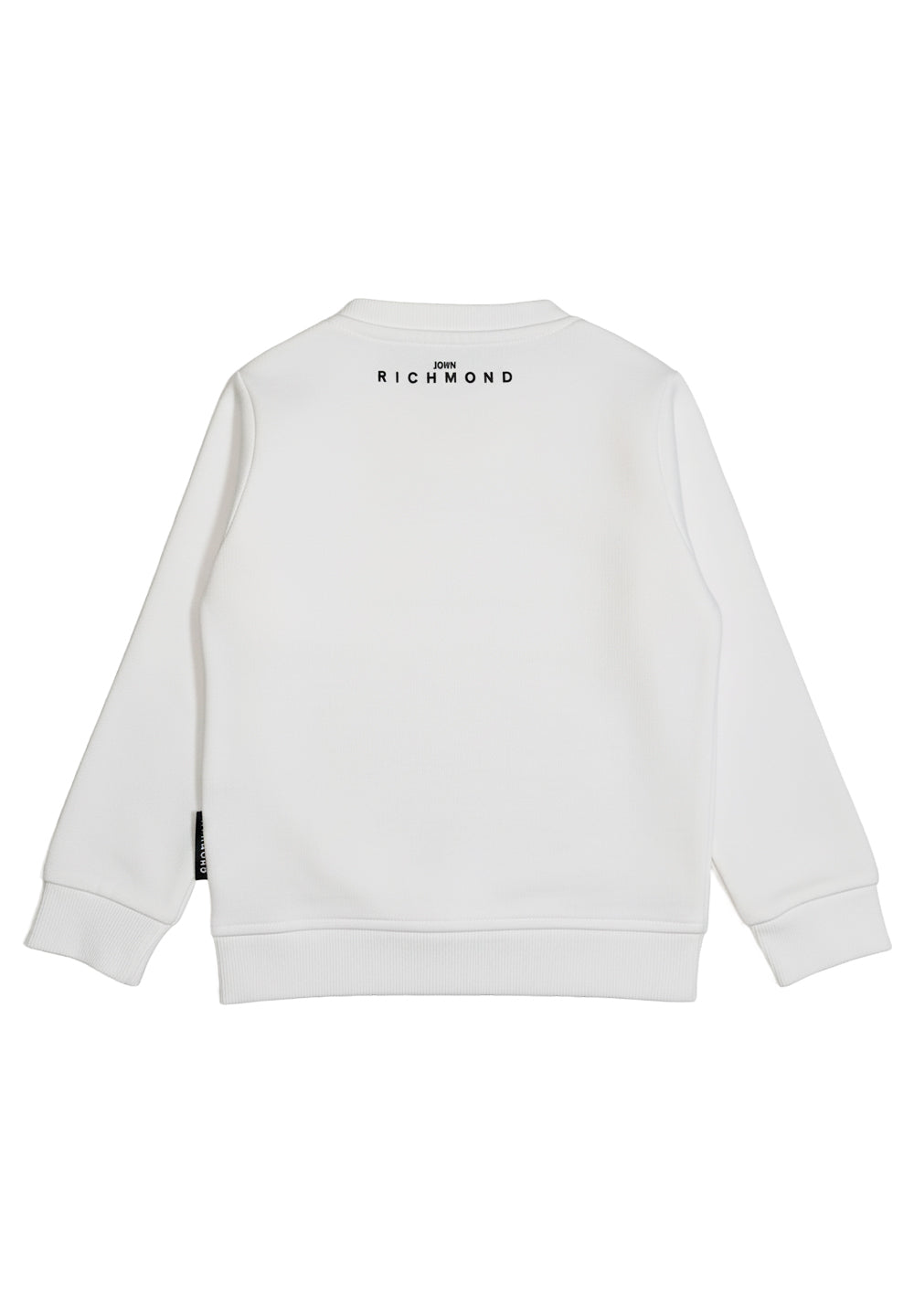 Sudadera de cuello redondo blanca para bebé
