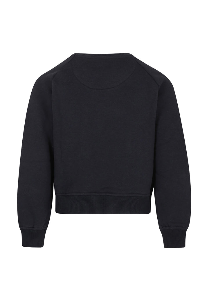 Sudadera de cuello redondo negra para niña