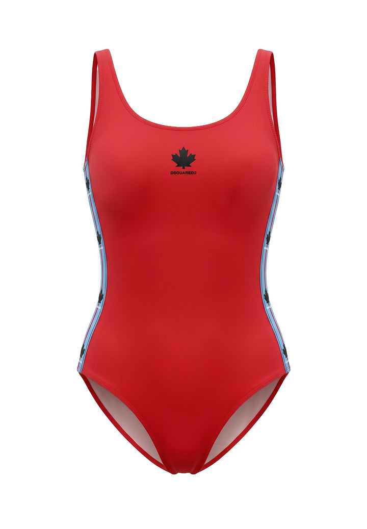 Red one-piece swimsuit for girls