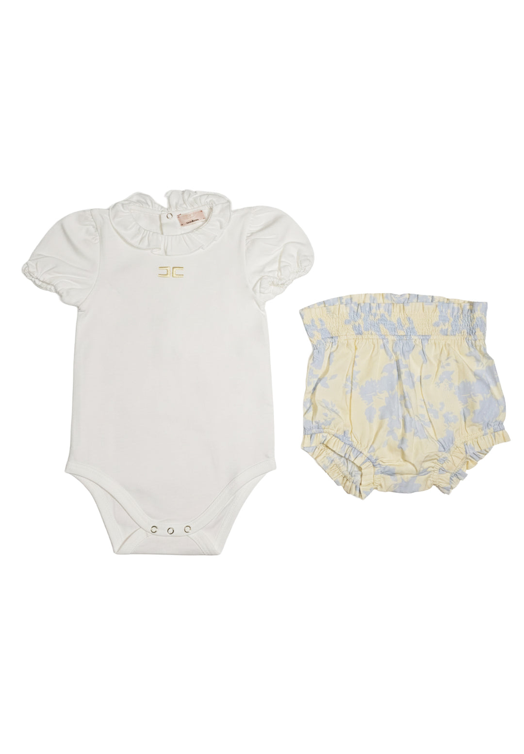 Tenue blanche et jaune pour bébé fille nouveau-née