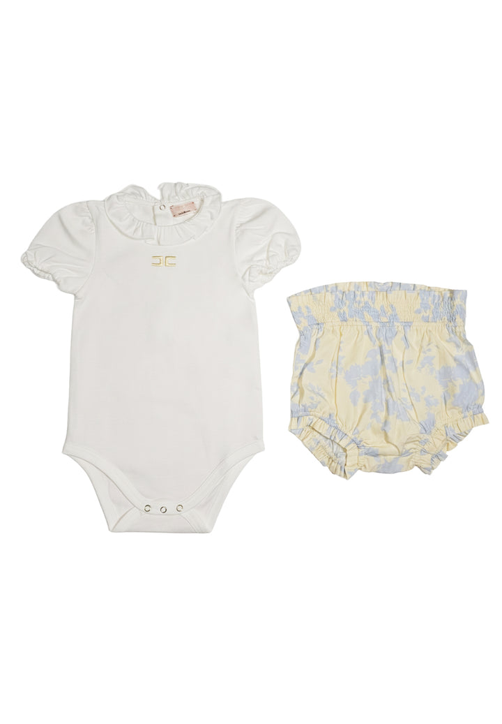 Tenue blanche et jaune pour bébé fille nouveau-née