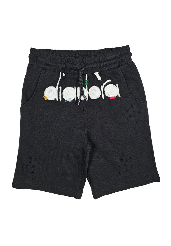 Bermuda felpa nero per bambino - Primamoda kids