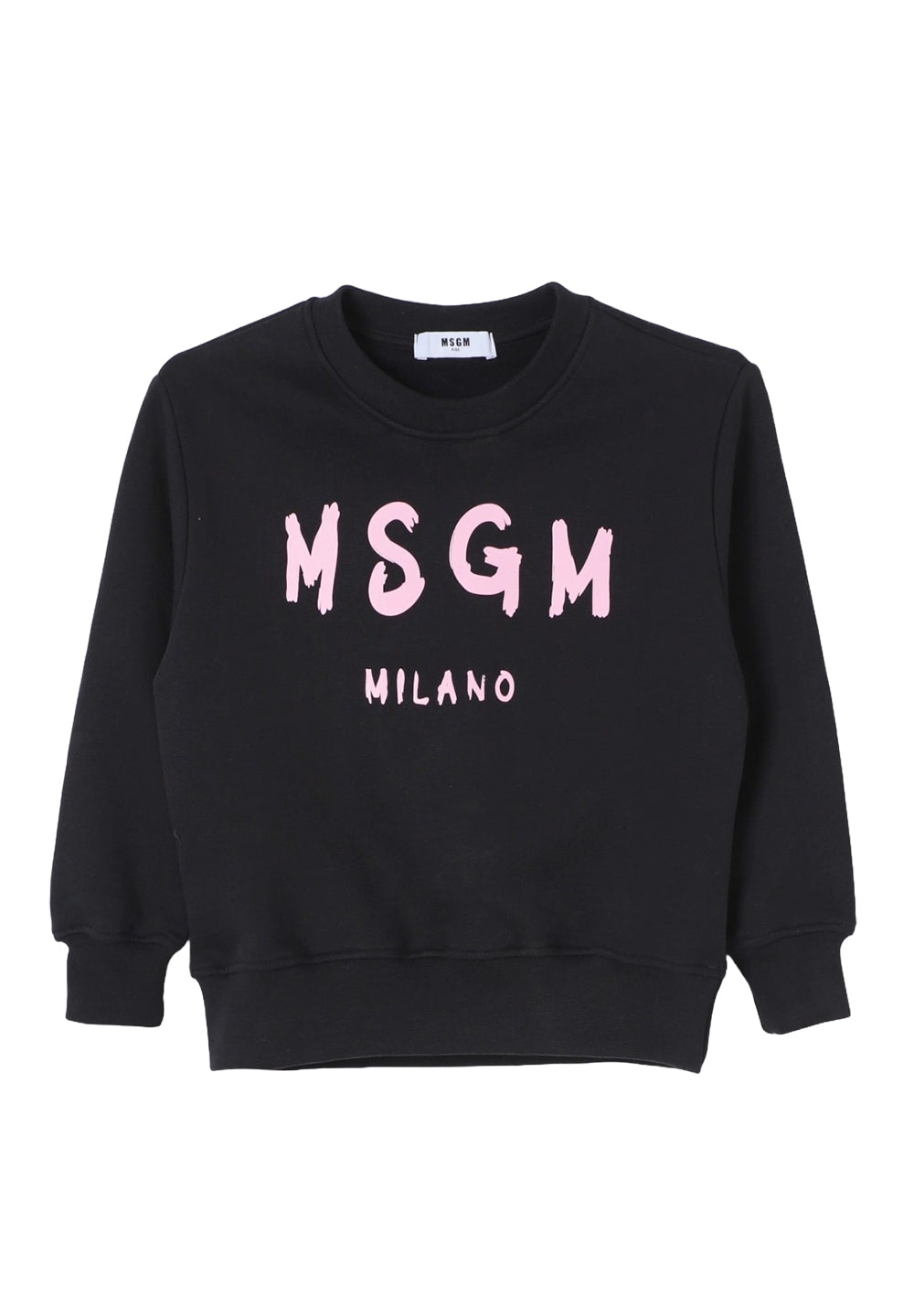 Schwarzes Sweatshirt mit Rundhalsausschnitt für Mädchen
