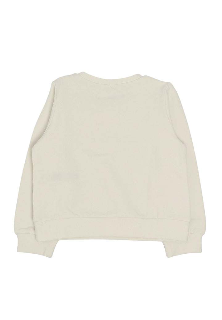 Cream crew neck sweatshirt for girl