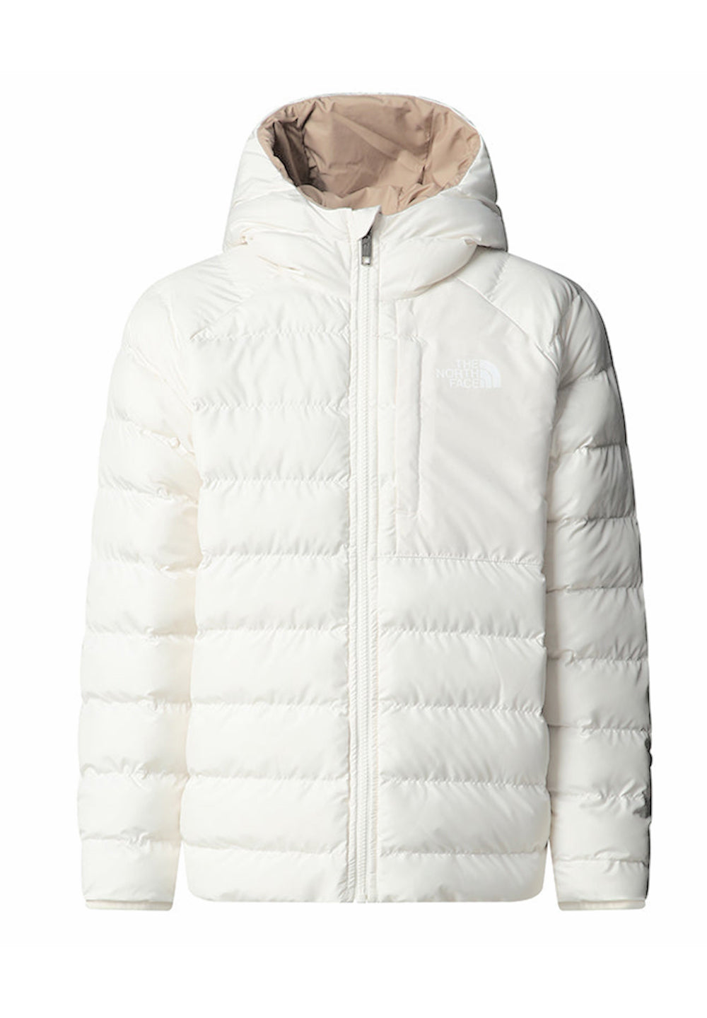 Veste réversible blanc-beige pour fille